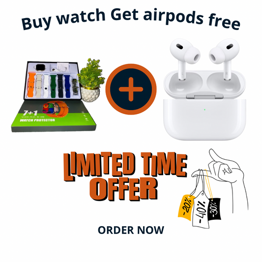 7 strape smart watch + free air pods